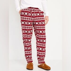 Old Navy Men’s Red and White Christmas Festive Pajama Pants Size M Medium
